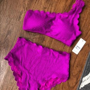 Scalloped Magenta Bathing Suit